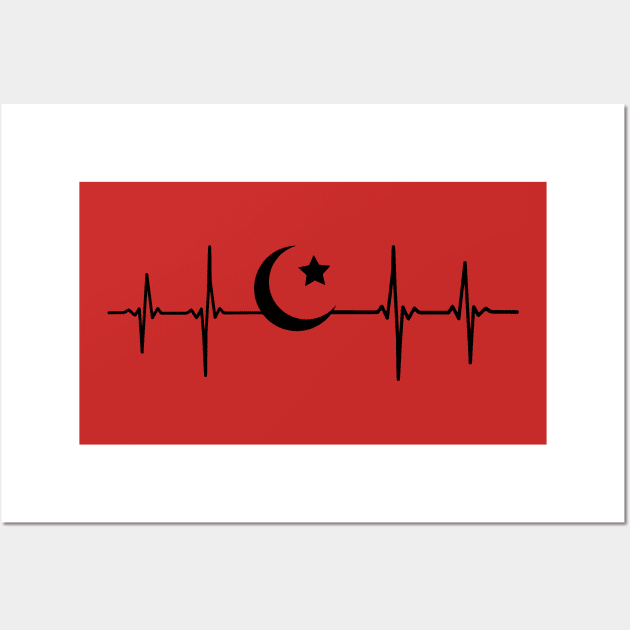 Halfmoon Heartbeat Turkiye Pulse Frequency Wall Art by Shirtbubble